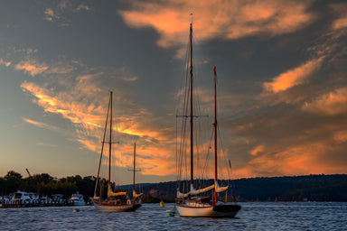 Painted Sailboats in Essex Harbor