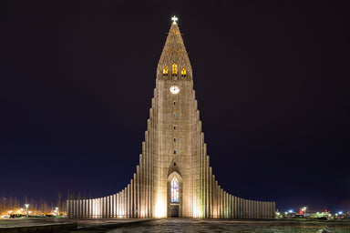 Reykjavik Cathedral at Night