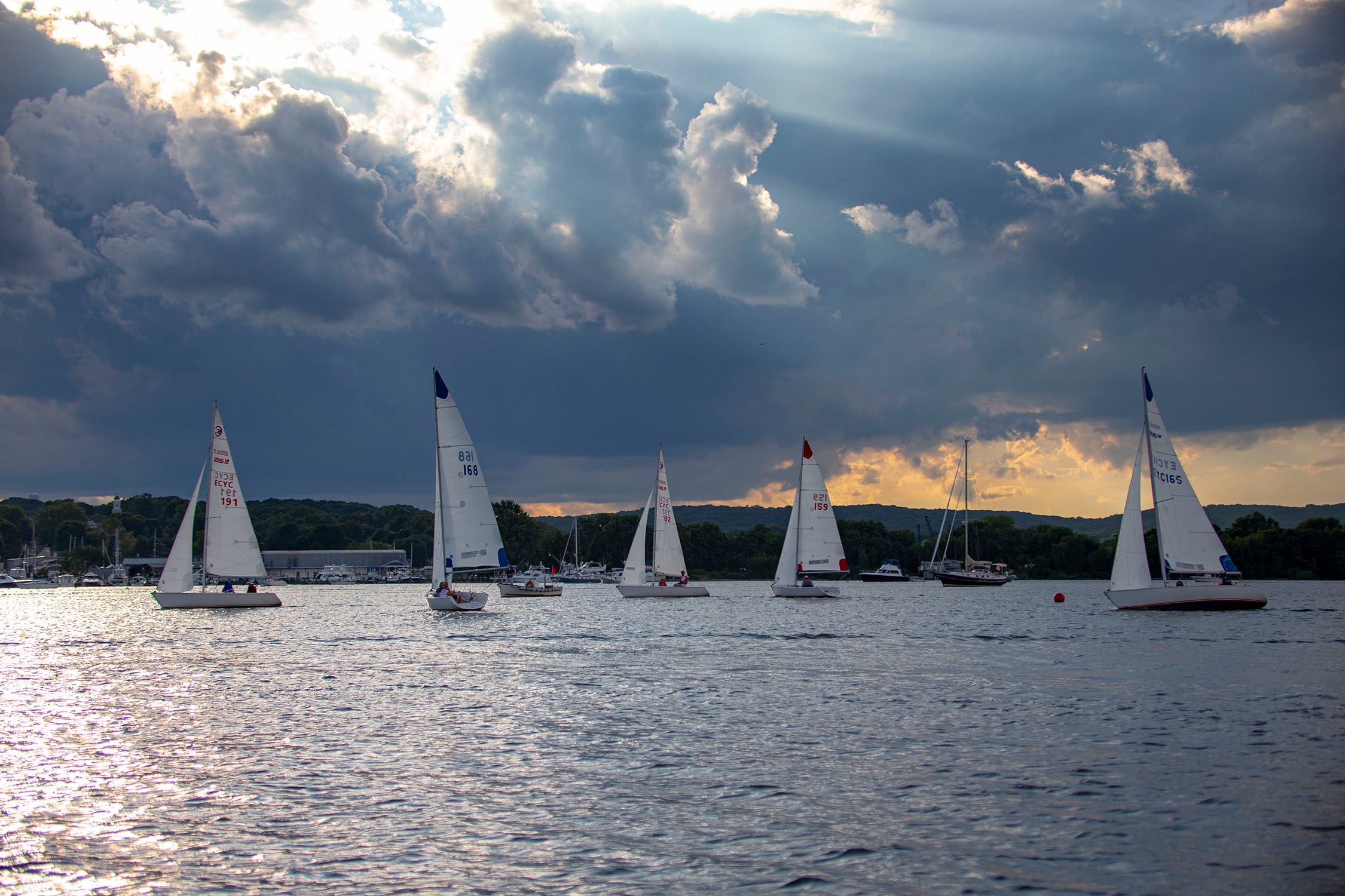 Sail Boats In CT River Race