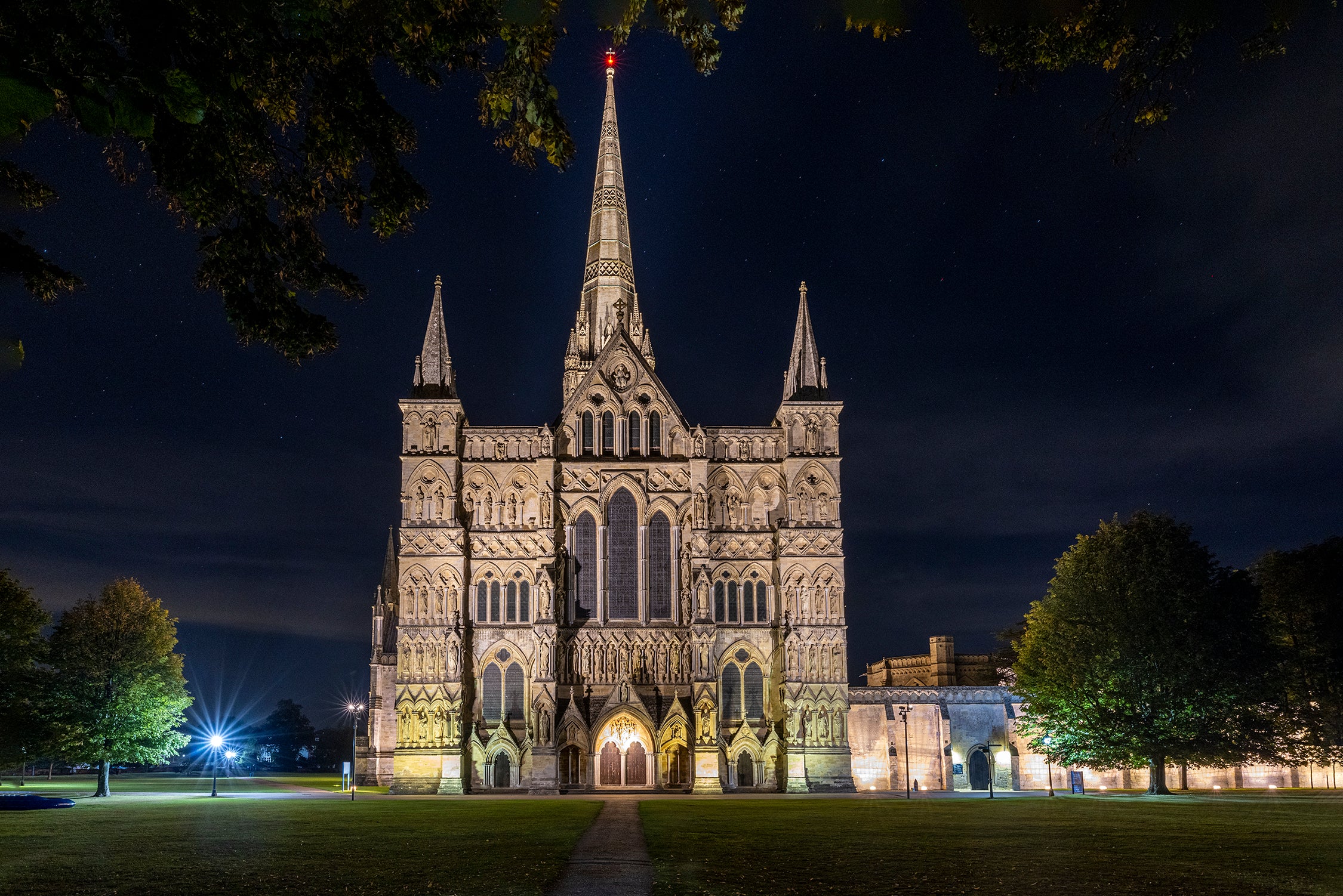 Salisbury Cathedral East Side at Night