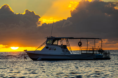 Surf Boat in Setting Sun